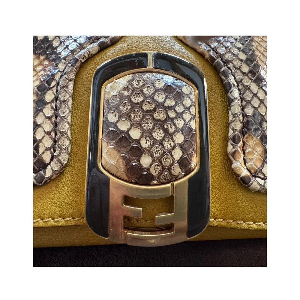 Authentic Fendi Python and Leather Shoulder Bag - Picture 3 of 12
